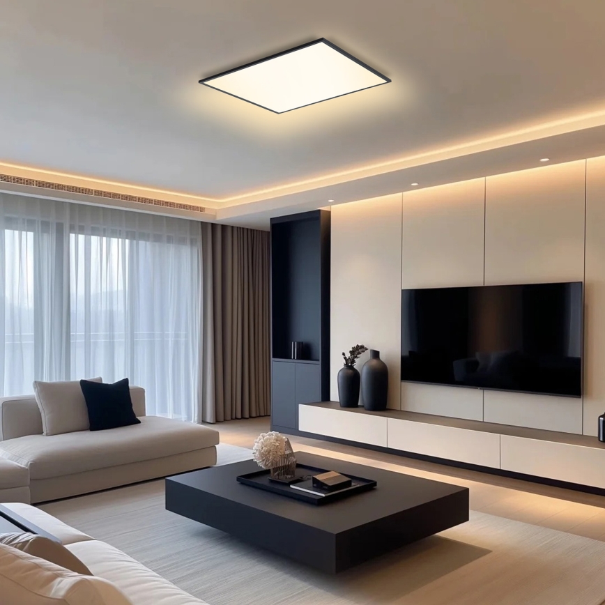 Brilagi - Candeeiro de tecto LED dimerizável SLIMFRAME LED/58W/230V 60x60 cm 3000-6000K preto + controlo remoto