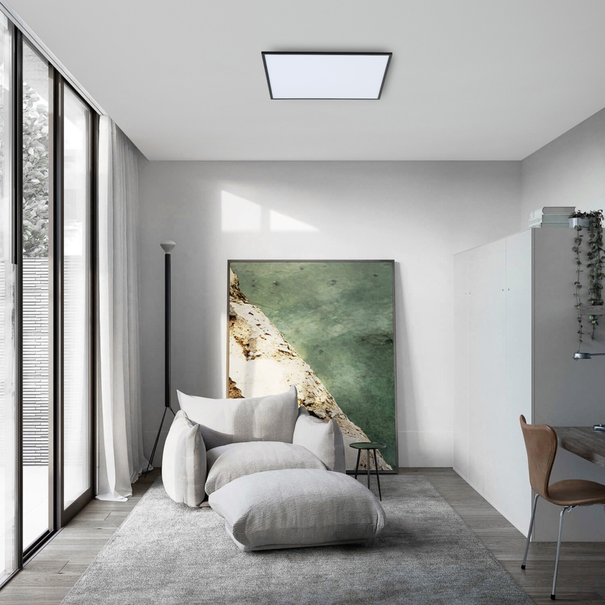 Brilagi - Candeeiro de tecto LED dimerizável SLIMFRAME LED/58W/230V 60x60 cm 3000-6000K preto + controlo remoto
