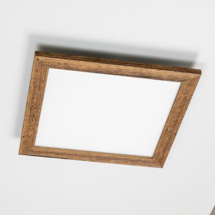 Brilagi - Luminária de teto LED dimerizável SLIMFRAME WOOD LED/36W/230V 49,5x49,5 cm 3000-6000K castanho + telecomando