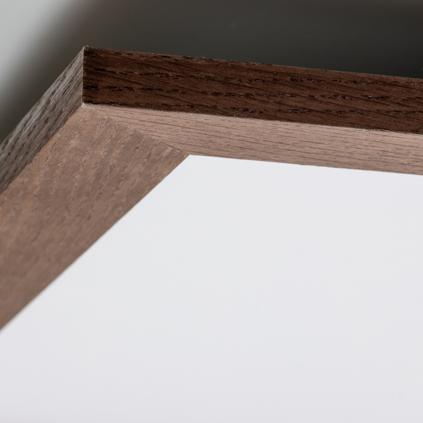Brilagi - Candeeiro de tecto LED dimerizável SLIMFRAME WOOD LED/58W/230V 64x64 cm 3000-6000K castanho escuro + controlo remoto