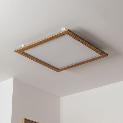 Brilagi - Candeeiro de tecto LED regulável SLIMFRAME WOOD LED/58W/230V 64x64 cm 3000-6000K castanho + comando remoto