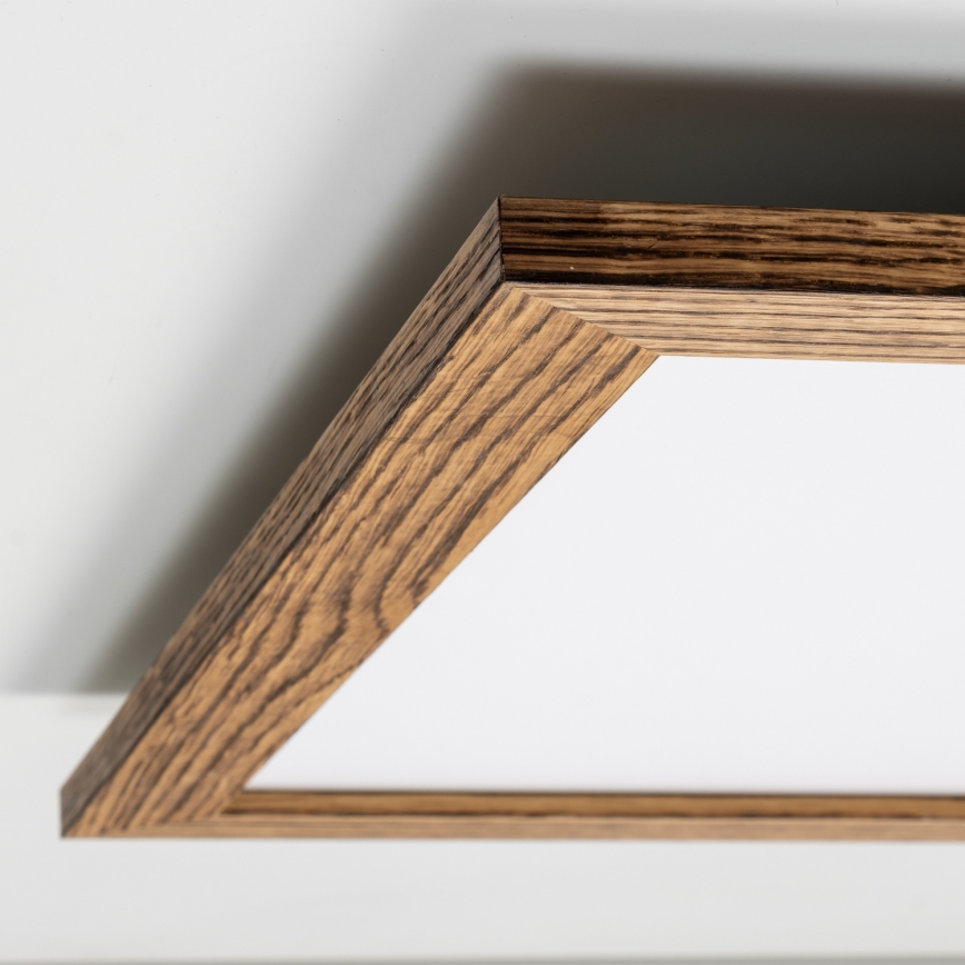 Brilagi - Candeeiro de tecto LED regulável SLIMFRAME WOOD LED/58W/230V 64x64 cm 3000-6000K castanho + comando remoto