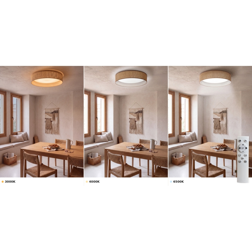 Brilagi - Candeeiro de tecto LED regulável VELVET SMART VARI LED/24W/230V 3000-6500K Ø 45 cm bege + controlo remoto