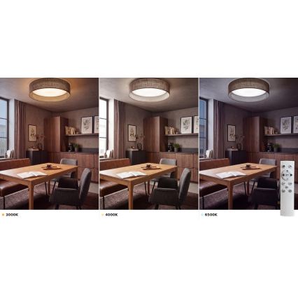 Brilagi - Candeeiro de teto LED dimerizável VELVET SMART VARI LED/24W/230V 3000-6500K Ø 45 cm castanho + comando remoto
