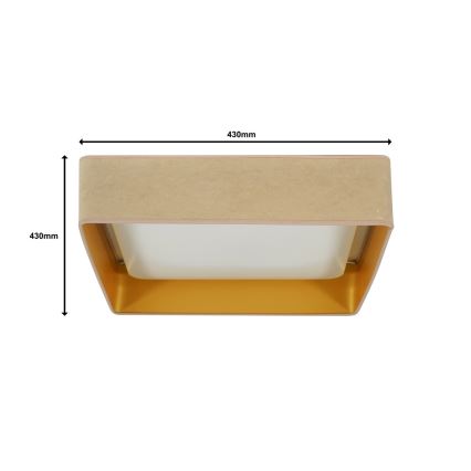 Brilagi - Luminária de teto LED dimmerizável VELVET SQUARE LED/24W/230V 43x43 cm 3000/4000/6500K + controlo remoto bege