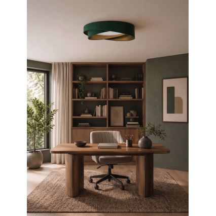 BRILAGI - LED Candeeiro de tecto dimerizável VELVET TWIST LED/36W/230V 3000-6000K Ø 65 cm Wi-Fi Tuya Beacon verde/dourado + comando remoto