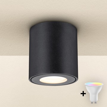 Brilagi - Luminária LED RGBW dimerizável para casa de banho MIA 1xGU10/30W/230V 2700-6500K Wi-Fi 84x80 mm preta IP54