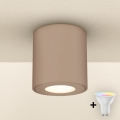 Brilagi - Luminária LED RGBW dimerizável para casa de banho MIA 1xGU10/4,8W/230V 3000K 84x80 mm bege IP54 + comando remoto