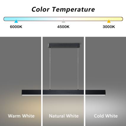 Brilagi - Lustre LED regulável em cabo SLEEKLINE SMART LED/40W/230V 3000-6000K Wi-Fi Tuya preto + comando à distância