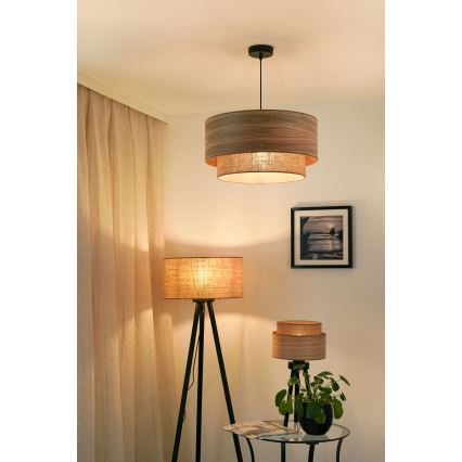 Brilagi - Candeeiro suspenso em cabo MONTANA BOHO 1xE27/15W/230V diâmetro 45 cm castanho/preto