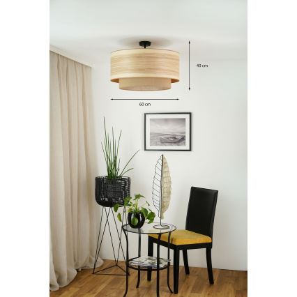 Brilagi - Plafonier MONTANA BOHO 1xE27/15W/230V diâmetro 60 cm castanho