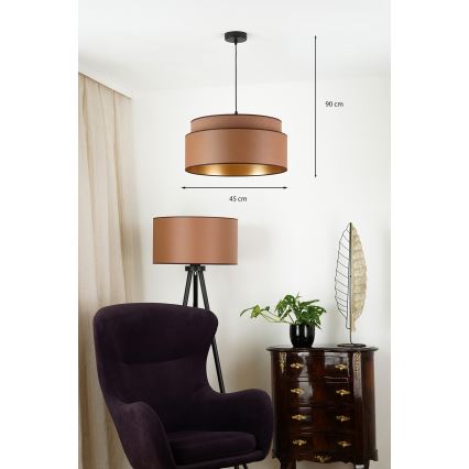 Brilagi - Candeeiro de teto suspenso OREGON VEGE 1xE27/15W/230V diâmetro 45 cm castanho