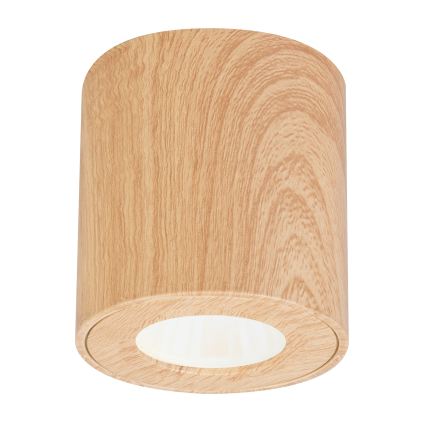 Brilagi - Luminária para casa de banho LED RGBW dimerizável MIA 1xGU10/4,8W/230V 3000K 84x80 mm, acabamento em carvalho, IP44 + controlo remoto