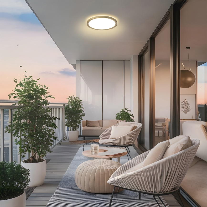 Brilagi - Plafon LED para casa de banho ULTRA SLIM LED/12W/230V Ø 22,5 cm dourado IP54