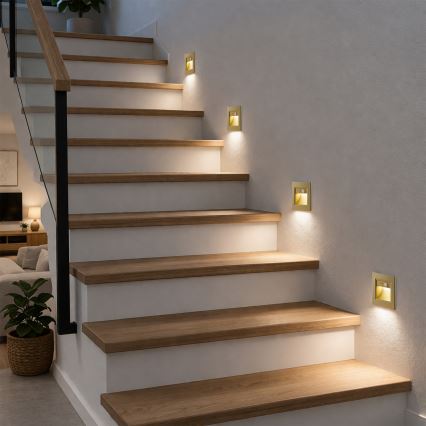 Brilagi - Luminária de escada LED com sensor STEP LIGHT LED/1,5W/230V IP44 dourada