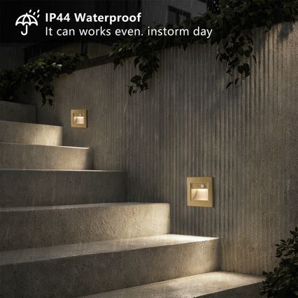 Brilagi - Luminária de escada LED com sensor STEP LIGHT LED/1,5W/230V IP44 dourada