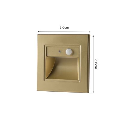 Brilagi - Luminária de escada LED com sensor STEP LIGHT LED/1,5W/230V IP44 dourada