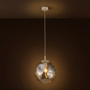 Brilagi - Luminária pendente com cabo VULCANO 1xE27/15W/230V Ø 25 cm bege/fumê