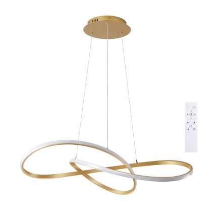 Brilagi - Lustre LED regulável suspenso por cabo INFINITY LED/80W/230V 3000-6000K 80x80 cm dourado + comando remoto
