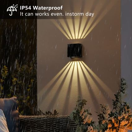 Brilagi - Luminária de parede solar LED BLOCK LED/2W/3,7V 1300 mAh IP44