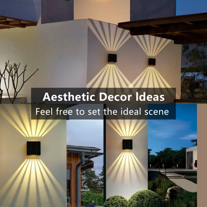 Brilagi - Luminária de parede solar LED BLOCK LED/2W/3,7V 1300 mAh IP44