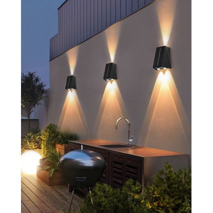 Brilagi - Luminária de parede solar LED PYRAMID LED/2W/3,2V 1300 mAh IP54