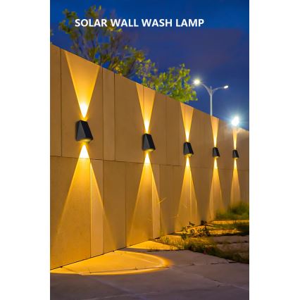 Brilagi - Luminária de parede solar LED PYRAMID LED/2W/3,2V 1300 mAh IP54