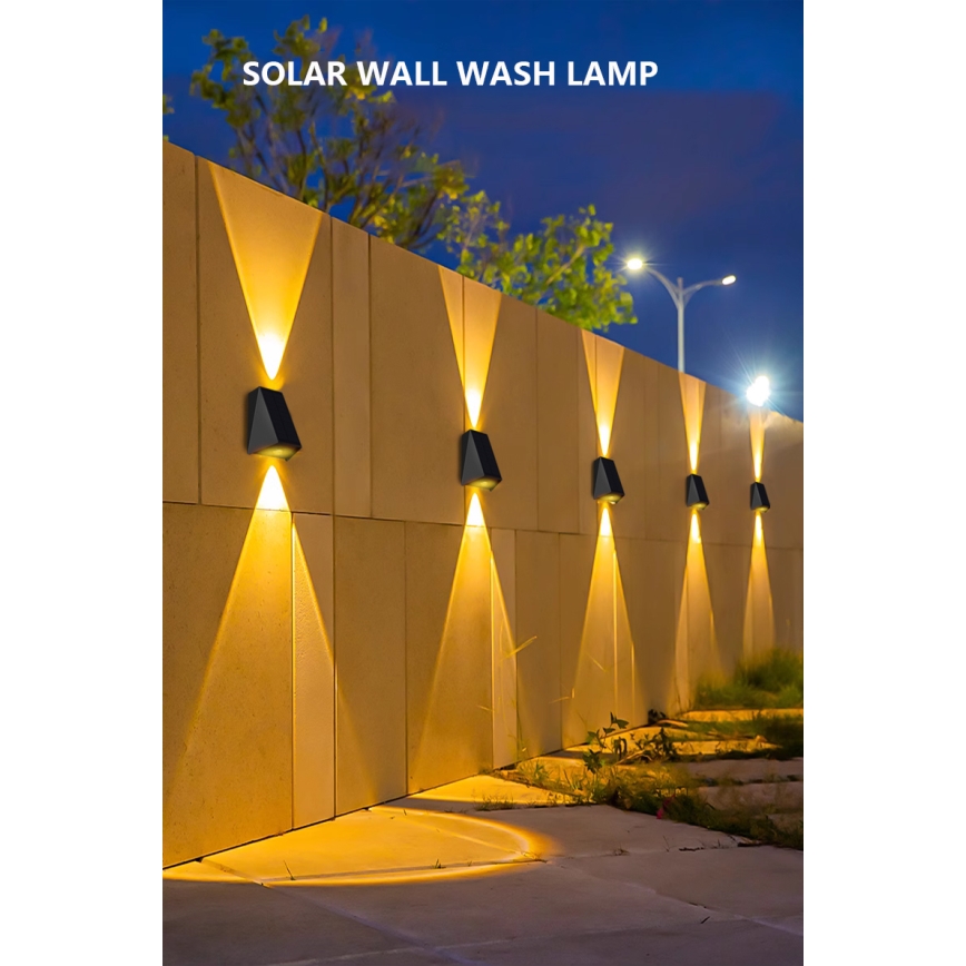 Brilagi - Luminária de parede solar LED PYRAMID LED/2W/3,2V 1300 mAh IP54