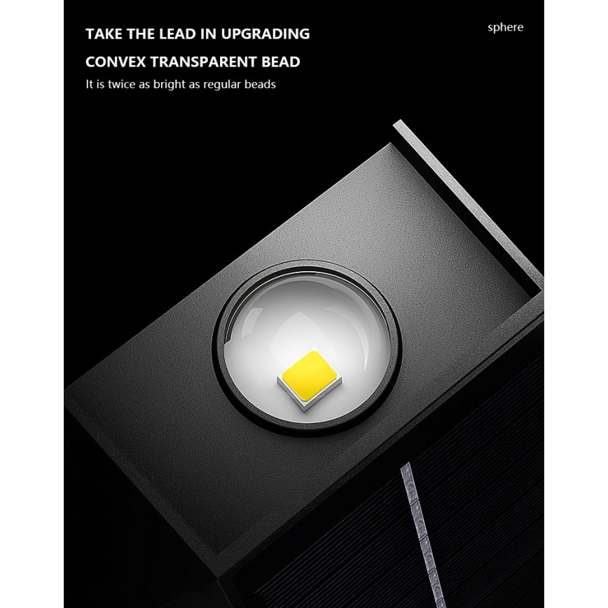 Brilagi - Luminária de parede solar LED PYRAMID LED/2W/3,2V 1300 mAh IP54