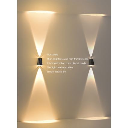 Brilagi - Luminária de parede solar LED PYRAMID LED/2W/3,2V 1300 mAh IP54