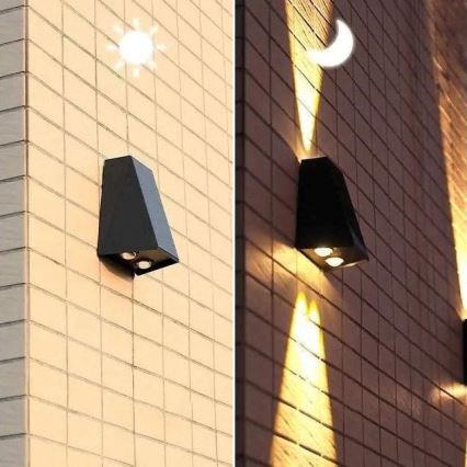 Brilagi - Luminária de parede solar LED PYRAMID LED/2W/3,2V 1300 mAh IP54