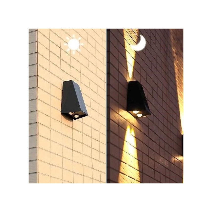 Brilagi - Luminária de parede solar LED PYRAMID LED/2W/3,2V 1300 mAh IP54