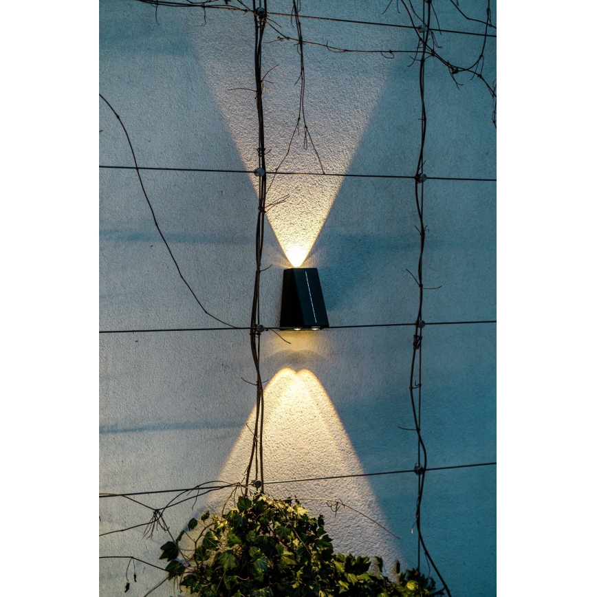 Brilagi - Luminária de parede solar LED PYRAMID LED/2W/3,2V 1300 mAh IP54