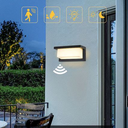 Brilagi - Luminária de parede solar LED com sensor de movimento e crepúsculo BRICKY LED/5W/6V 4000 mAh IP65