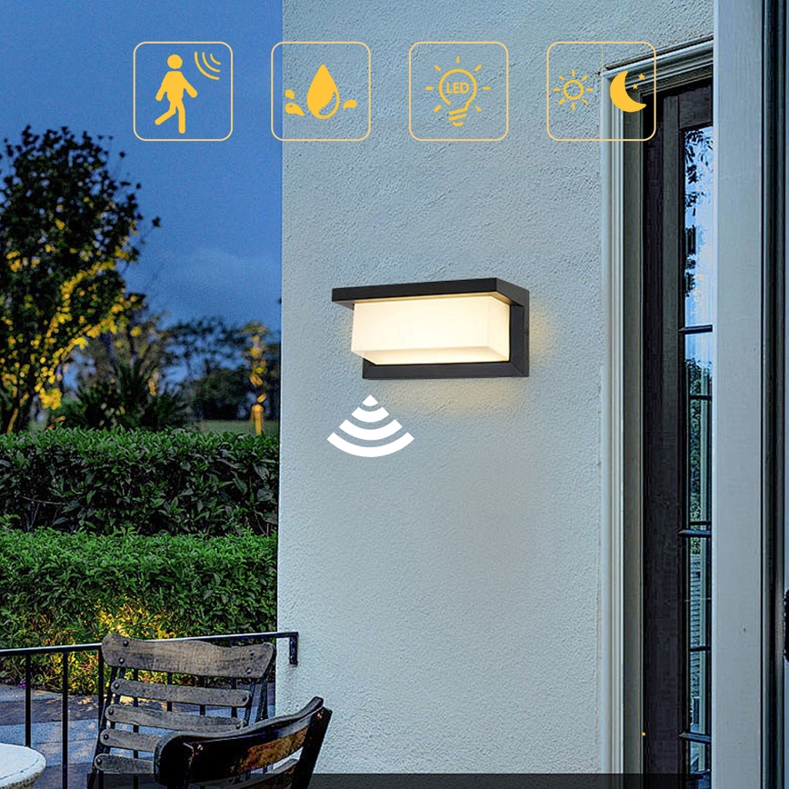 Brilagi - Luminária de parede solar LED com sensor de movimento e crepúsculo BRICKY LED/5W/6V 4000 mAh IP65