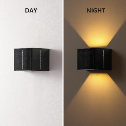 Brilagi - Luminária de parede solar LED SOLAR CUBE LED/2W/3,2V 1300 mAh IP54