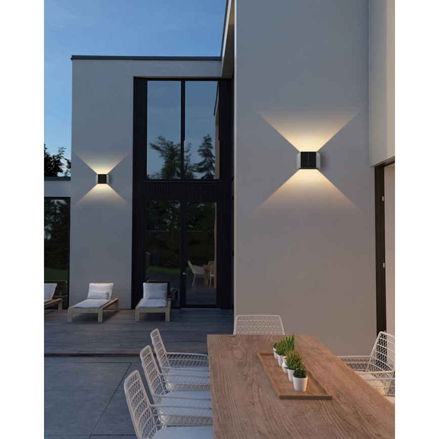 Brilagi - Luminária de parede solar LED SOLAR CUBE LED/2W/3,2V 1300 mAh IP54