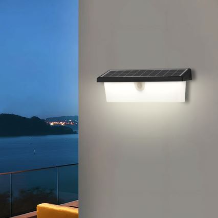 Brilagi - Luminária de parede solar LED com sensor SUN RAY LED/6W/3,7V 2200 mAh IP44
