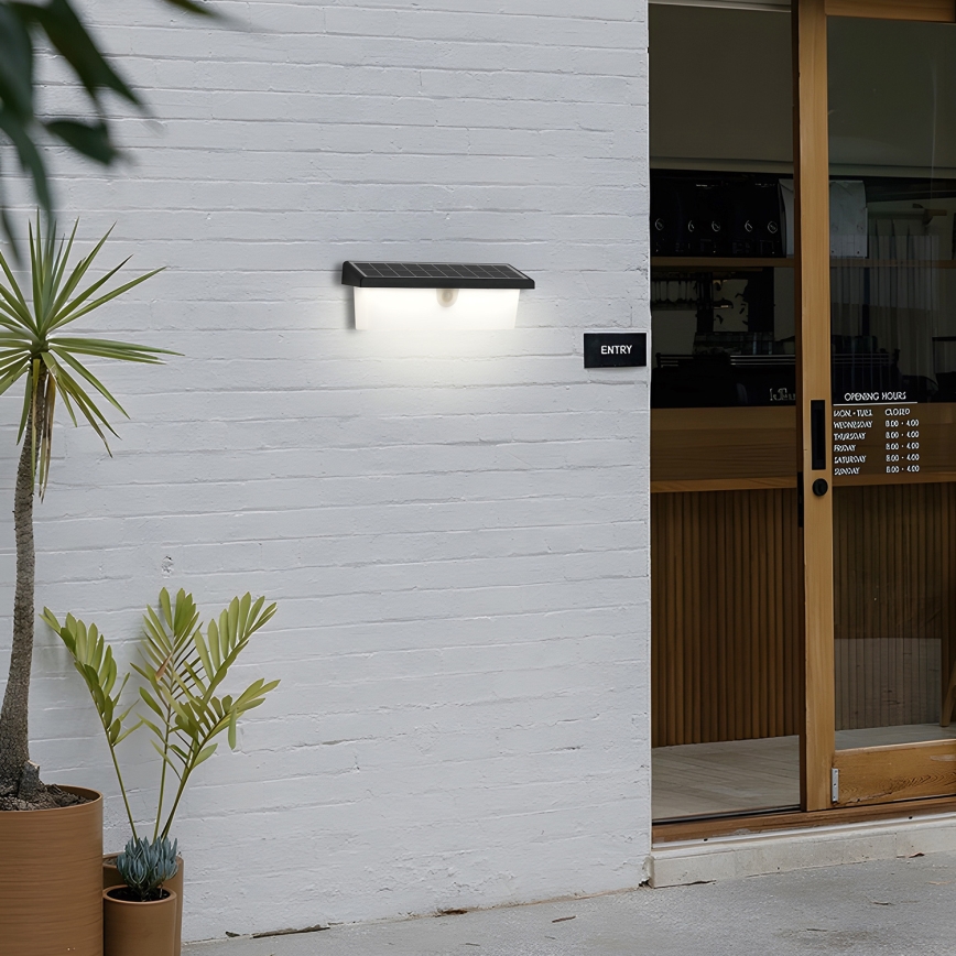 Brilagi - Luminária de parede solar LED com sensor SUN RAY LED/6W/3,7V 2200 mAh IP44