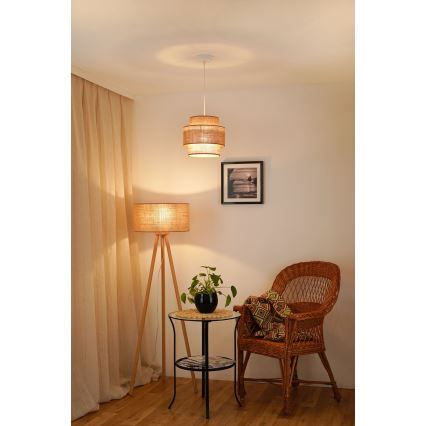 Brilagi - Candeeiro de teto suspenso SPACE YUTE 1xE27/15W/230V diâmetro 25 cm bege/branco