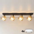 Brilagi - Luminária spot LED RGB+CCT dimerizável AURA LUX 4xGX53/14W/230V 2700-6500K Wi-Fi Tuya preto/dourado