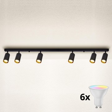 Brilagi - Luminária spot LED RGBW dimerizável SELE 6xGU10/6,5W/230V 2700-6500K preta/dourada