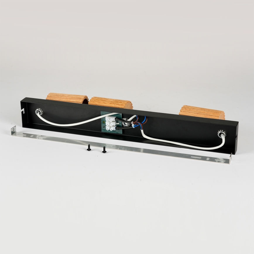 Brilagi - Luminária spot MODERN WOOD 3xGU10/8W/230V madeira/preto