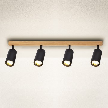 Brilagi - Luminária spot SELE 4xGU10/30W/230V preto/decor carvalho