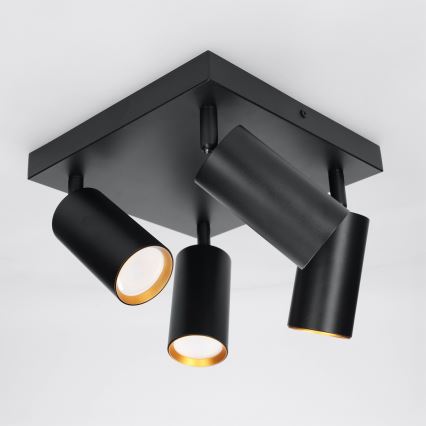 Brilagi - Luminária spot SELE SQUARE 4xGU10/30W/230V preta/dourada