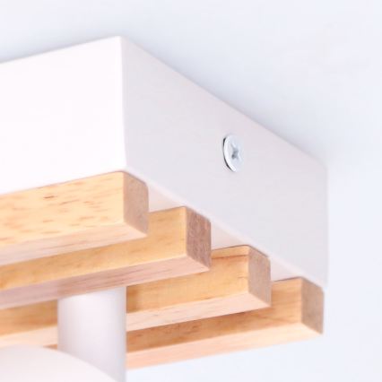 Brilagi - Luminária spot SELE WOOD ACOUSTIC 2xGU10/30W/230V branco/madeira