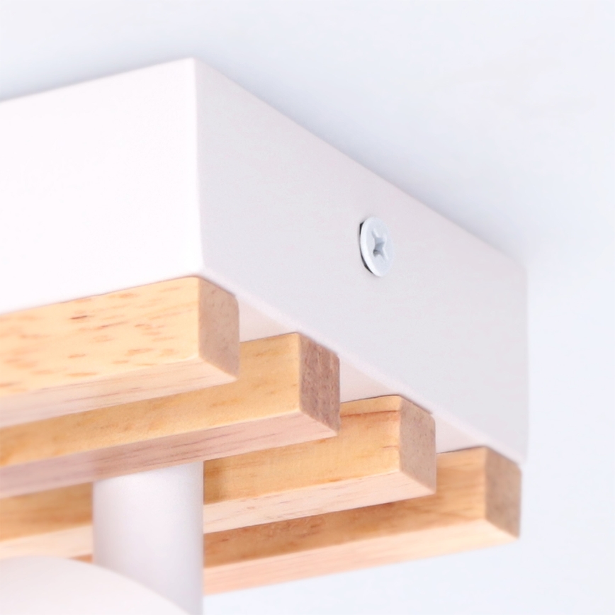 Brilagi - Luminária spot SELE WOOD ACOUSTIC 2xGU10/30W/230V branco/madeira