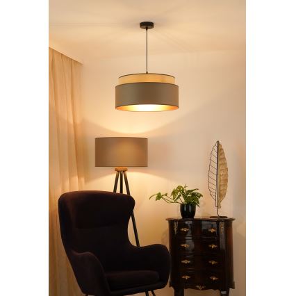 Brilagi - Candeeiro suspenso em cabo OREGON VEGE 1xE27/15W/230V diâmetro 45 cm cinza