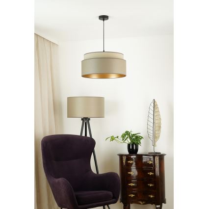 Brilagi - Candeeiro suspenso em cabo OREGON VEGE 1xE27/15W/230V diâmetro 45 cm cinza