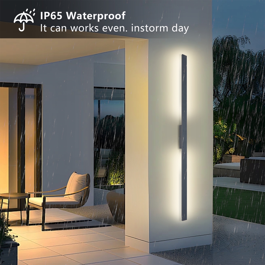 Brilagi - Aplique de parede LED para exterior LUNA LED/30W/230V 3000K IP65 150 cm antracite CRI 90